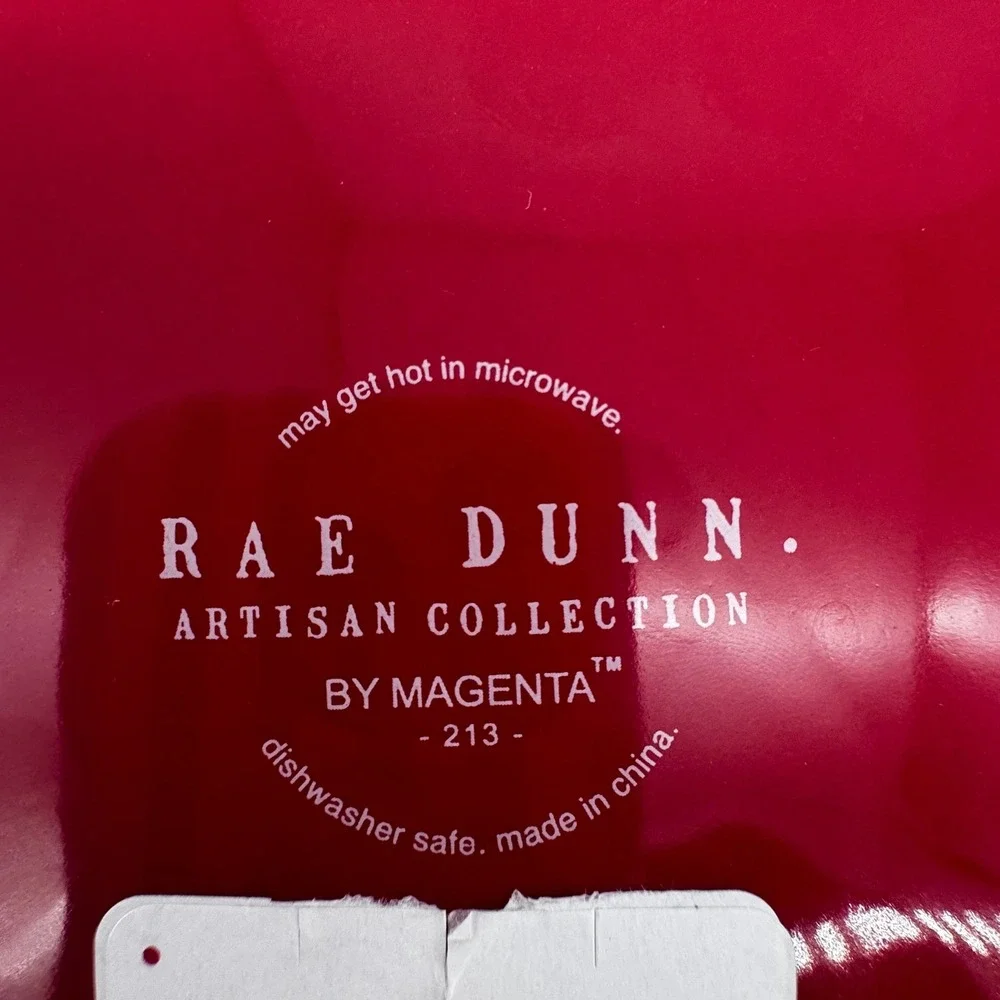 Rae Dunn Merry Cheer Plate Set‎ of 2 Red 7.5